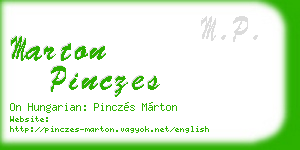 marton pinczes business card